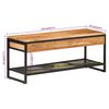 vidaXL Shoe Bench Natural wood, Black Solid Acacia wood Medium