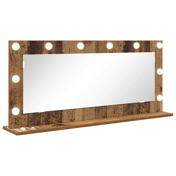 vidaXL Vanity Mirror with Mirror Old Wood 39.37 x 17.72 x 7.09 in