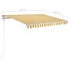 vidaXL Retractable Awning Yellow and White Aluminum frame, polyester fabric