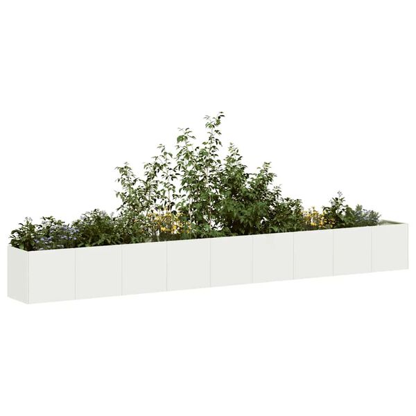vidaXL Planter White Cold-rolled steel Large Durable Planter