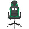 vidaXL Gaming Chair Black and Green Faux Leather Medium