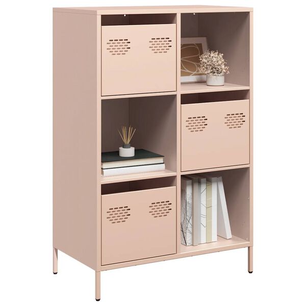 vidaXL Highboard Pink Cold-rolled steel 26.8x15.4x40.7 in Highboard