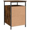 vidaXL Bedside Cabinet Smoked Oak Engineered Wood, Iron Compact
