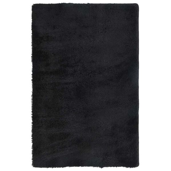 vidaXL Shaggy Rug Black 100% Polyester 51.2 x 78.7 in Non-slip