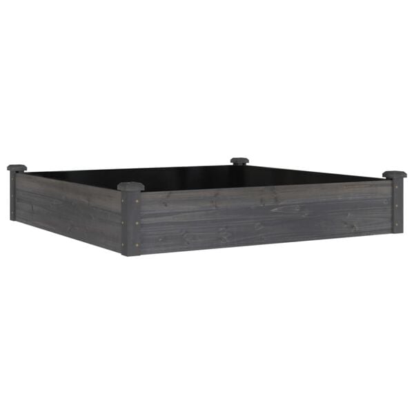 vidaXL Garden Raised Bed Grey Solid fir wood, Non-woven fabric