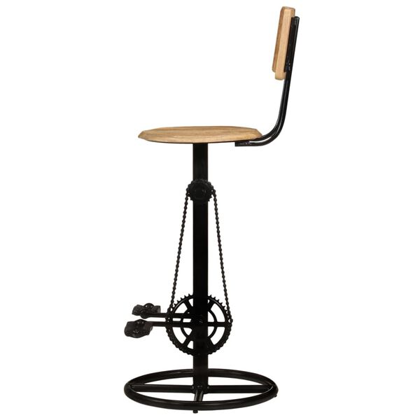 vidaXL Bar Stool Set of 2 Brown and Black Solid mango wood, iron