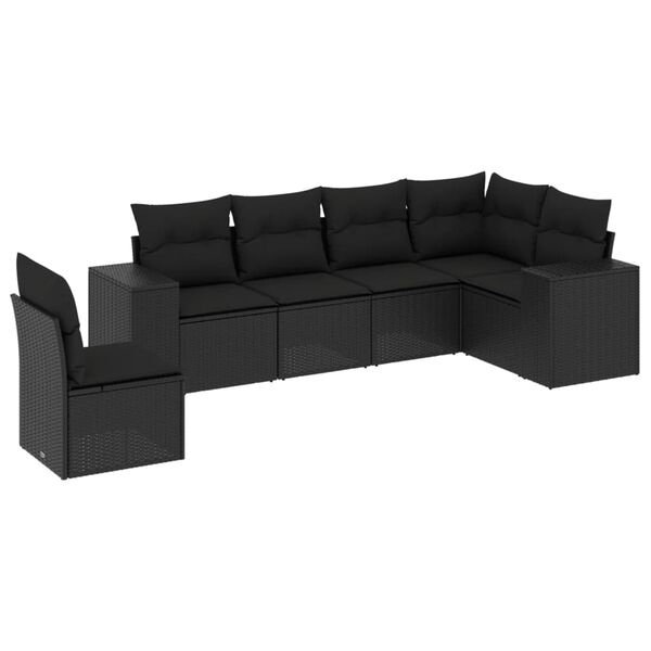 vidaXL Garden Sofa Set Black