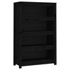 vidaXL Book Cabinet Black Solid Pine Wood Medium Book Cabinet