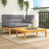 vidaXL Pallet Sofa Set Grey Solid Acacia wood Standard Modular