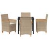 vidaXL Garden Dining Set 5 pcs Beige Poly Rattan