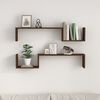 vidaXL Wall Shelf Set of 2 Brown oak Engineered wood 39.4x5.9x7.9 in
