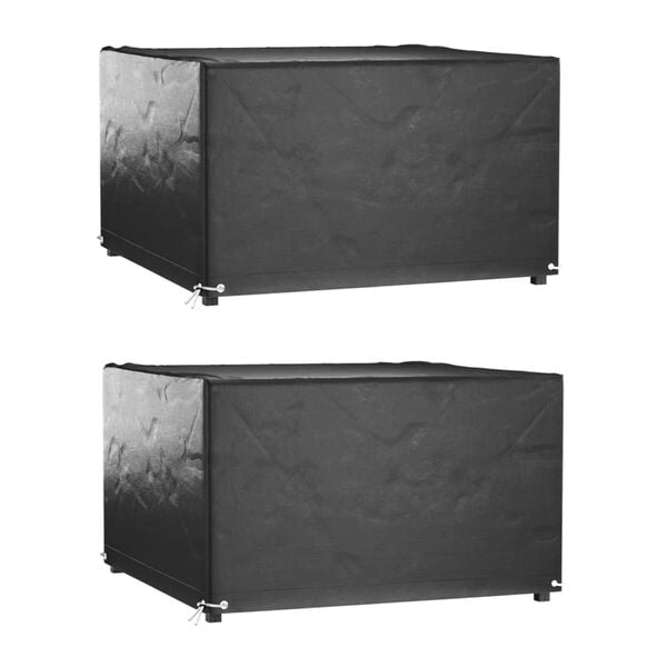 vidaXL Garden Furniture Cover Set of 2 Black Polyethylene