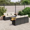 vidaXL Garden Sofa Set Black, Cream white