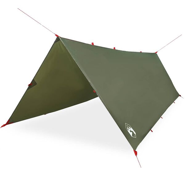 vidaXL Camping Tarp Olive Green 159.8x120.5" Waterproof