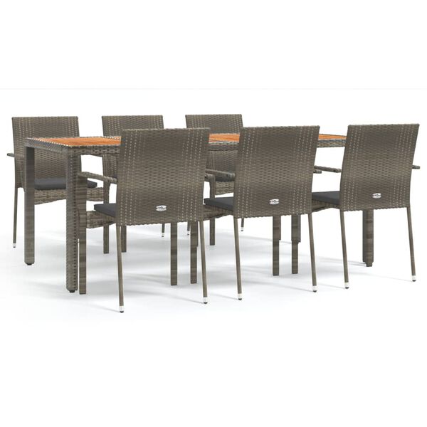 vidaXL Garden Dining Set Grey, Dark grey