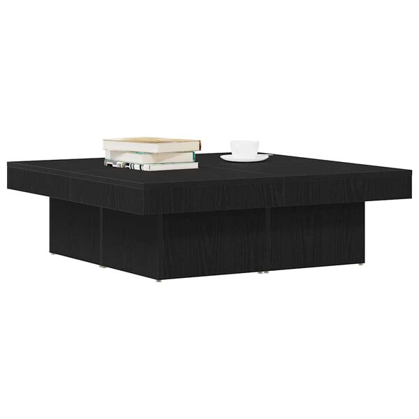 vidaXL Coffee Table Black Oak 35.43 x 35.43 x 11.02 in Engineered Wood