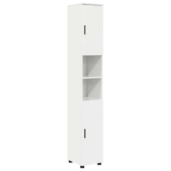 vidaXL Bathroom Tall Cabinet High gloss white 30 x 35 x 192 cm