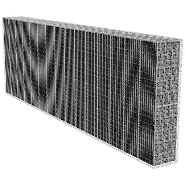 vidaXL Gabion Wall with Cover Galvanized Steel 236.2"x19.7"x78.7"