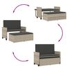 vidaXL Patio Bench with Cushions and Footstool Light Grey Poly Rattan