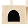 vidaXL Cat Tree Cream Engineered wood, plush, sisal 43.3 in tall Durable