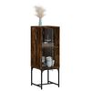vidaXL Side Cabinet Smoked oak Engineered wood with glass and steel Medium
