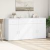 vidaXL Sideboard White Engineered Wood Medium Sideboard Rectangular