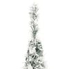 vidaXL Artificial Christmas Tree Green and white PVC, metal 59 in