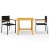 vidaXL Dining Set Black Solid Acacia Wood Medium Durable Dining Set