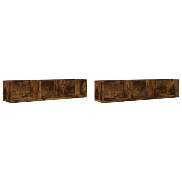vidaXL Wall Cabinets Set of 2 Smoked oak Engineered wood Medium