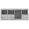 vidaXL Sideboard Concrete Grey Engineered Wood, Glass Large Sideboard