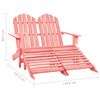 vidaXL Garden Chair Pink Solid fir wood Large Detachable