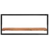 vidaXL Wall Shelf Set of 2 Natural Wood with Black Frame