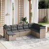 vidaXL Garden Sofa Set Grey Poly Rattan, Steel Frame Large Modular