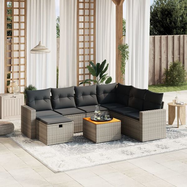 vidaXL Garden Sofa Set Grey