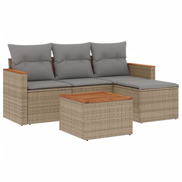 vidaXL Garden Sofa Set Mix beige