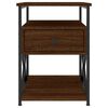 vidaXL Bedside Cabinet Set of 2 Brown Oak Engineered wood, Iron