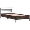 vidaXL Bed Frame Brown Oak Engineered Wood with Metal Legs Twin Modern
