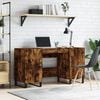 vidaXL Desk Smoked Oak Engineered wood, Iron 55.1 x 19.7 x 29.5 in Desk
