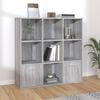 vidaXL Book Cabinet Grey Sonoma Engineered Wood Medium Storage