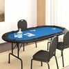 vidaXL Poker Table Blue Engineered wood, felt, artificial leather, steel