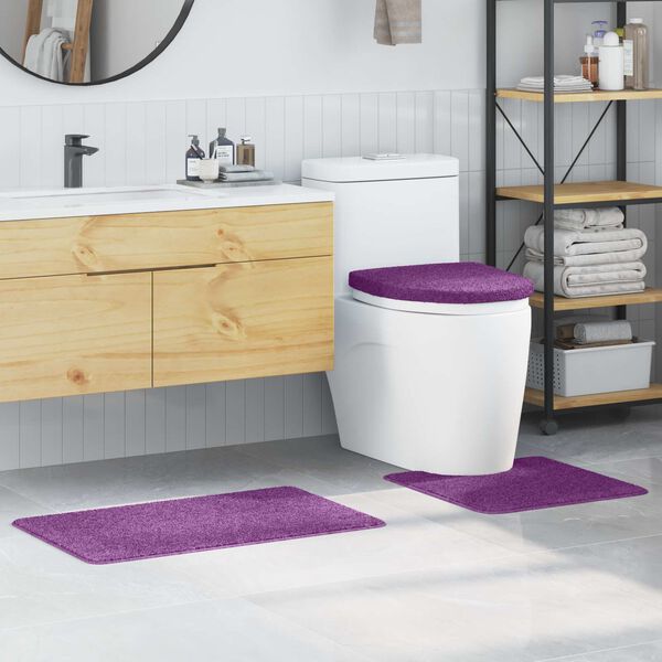 vidaXL Anti-slip Bath Mat Set 3 pcs Purple PP