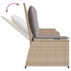 vidaXL Reclining Patio Bench Beige PE rattan, Powder-coated steel Standard