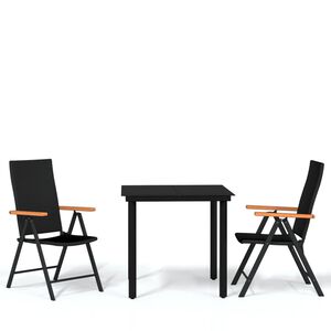 vidaXL Garden Dining Set Black