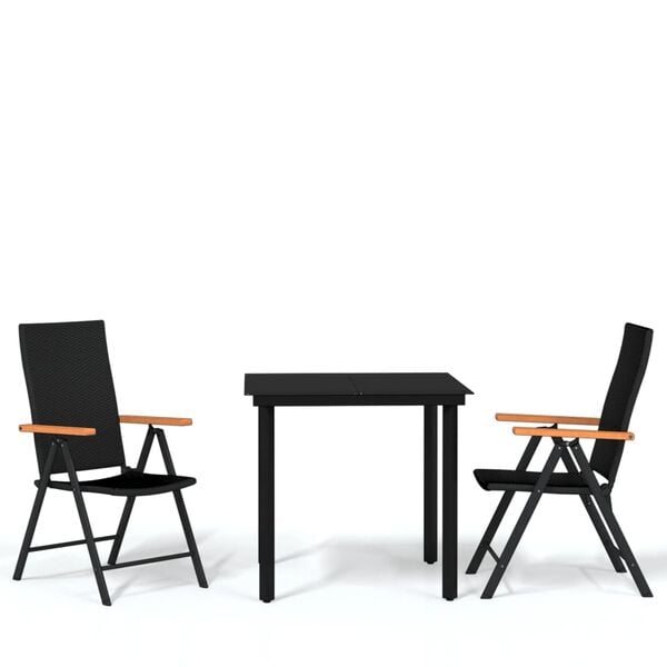 vidaXL Garden Dining Set Black