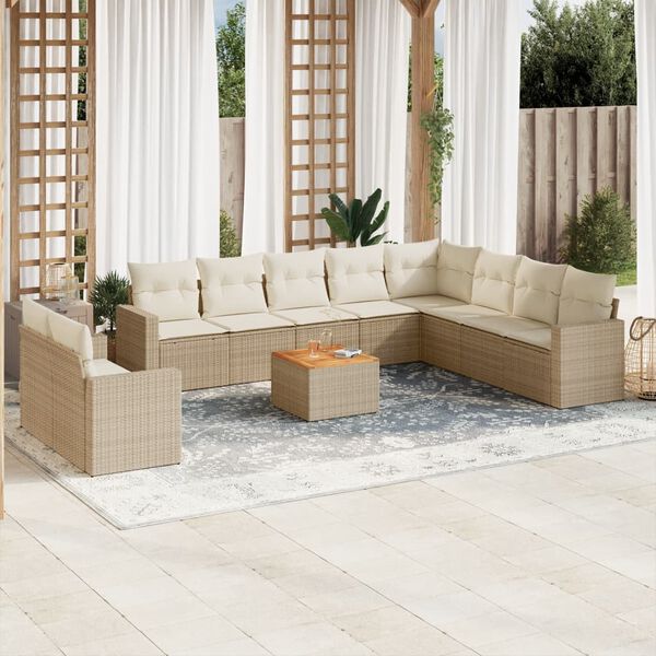 vidaXL Garden Sofa Set Beige