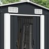 vidaXL Garden Shed Anthracite Galvanized Steel Large Garden Shed