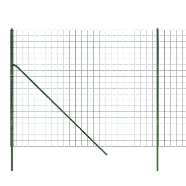 vidaXL Wire Mesh Fence Green 6.6x32.8' Galvanised Steel