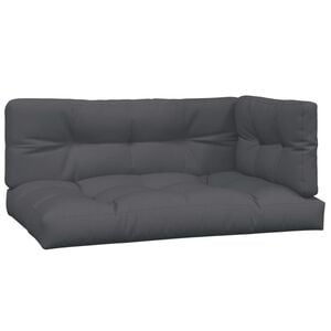 vidaXL Pallet Cushion Set of 3 Anthracite 100% polyester