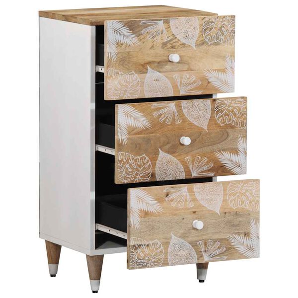 vidaXL Sideboard Natural Mango with White