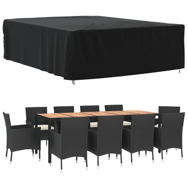 vidaXL Garden Furniture Cover Black 420D Oxford with PU coating